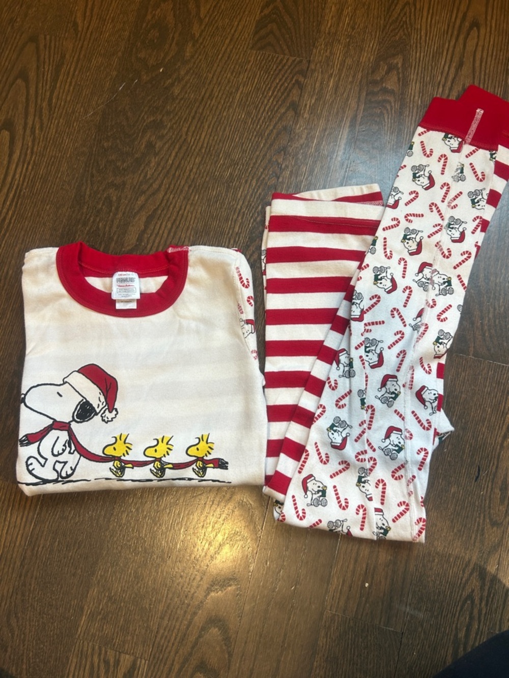 Hanna Andersson Red & White Snoopy Holiday Pajama Set size 12